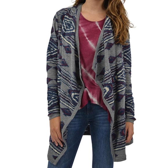 Vintage Lucky Brand Aztec Tribal Wrap Cardigan Sweater - Picture 2 of 4